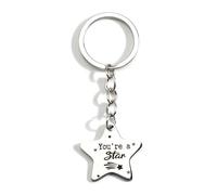Gallkeat Inspirational Star Keychains Class End of Year Term Gifts You're a Star Graduation Pupil Gifts for School Leavers Teachers Students Children (Silver)