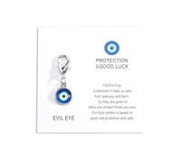 Gallkeat Turkish Evil Eye Keychain, Blue Evil Eyes Charm Keychains with 1 Good Luck Card, Lucky Bag Charm for Women's Handbags (Blue)