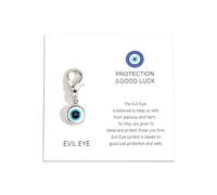 Gallkeat Turkish Evil Eye Keychain, Blue Evil Eyes Charm Keychains with 1 Good Luck Card, Lucky Bag Charm for Women's Handbags