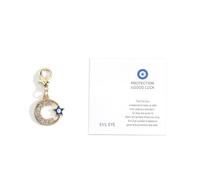Gallkeat Turkish Evil Eye Keychain with Diamond, Creative Blue Evil Eyes Charm Amulet Keychains with 1 Good Luck Card, Lucky Bag Charm for Women's Handbags