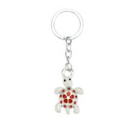 Gallkeat Turtle Keychain with Rhinestones, Cute Travel Turtle Keyring, Good Luck Novelty Keyring, Safe Travels Gifts for Travellers, Men, Women (Red)