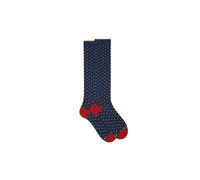 Gallo AP103013 Long Socks with Polka Dot Pattern, Jeans/Mustard