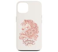 Gallop and Glam Derby Horse Floral Design Case for iPhone 13