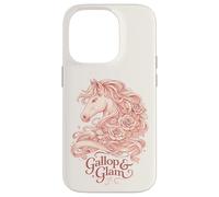 Gallop and Glam Derby Horse Floral Design Case for iPhone 14 Pro