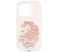 Gallop and Glam Derby Horse Floral Design Case for iPhone 15 Pro