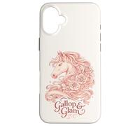 Gallop and Glam Derby Horse Floral Design Case for iPhone 16 Plus