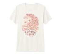 Gallop and Glam Derby Horse Floral Design Premium T-Shirt