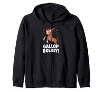 Gallop Boldly Flaming Chinese Zodiac Horse 2026 New Year Zip Hoodie
