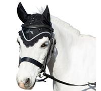 Gallop Classic Crochet Fly Hood EV01 Black and Grey, Black/Grey, Pony