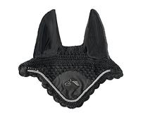 Gallop Classic Crochet Fly Hood EV01 Black and Grey, Black/Grey, Pony
