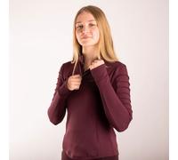 Gallop Equestrian Women's Sophia Quarter Zip Ribbed Base Layer - Burgundy, Size Medium