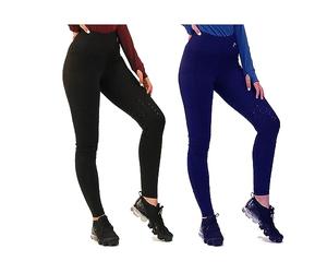 Gallop High Waist Silicone Knee Riding Tights with Pocket (S/UK 8, Black)