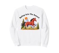 Gallop Into The Sunset Boho Style Horse Illustration Sweatshirt