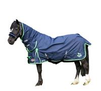 Gallop Ponie Combo Neck, Fixed Neck Duraproof Lightweight Horse Combo Turnout Rug Navy (4 6")
