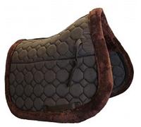 Gallop Premium Vented Fleece Fur Saddle Pad, Full Size, Brown