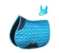 Gallop Shop Blaze General Saddle Pad with Bonnets | Premium Equestrian Saddle Pad (Aqua, Cob/Pony)