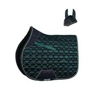 Gallop Shop Blaze General Saddle Pad with Bonnets | Premium Equestrian Saddle Pad (Dark Green, Full)