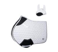 Gallop Shop Close Contact Saddle Pad / All-Purpose Design Rhinegold with Sparkle (White, Cob/Pony)