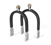 Gallop Shop English Spurs / Horse Riding Spurs / Spurs with Free Straps (Brass Roller Ball Rubber)