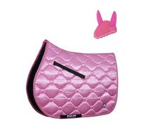 Gallop Shop General Purpose Saddle Pad & Bonnet Sets - Colorful & Comfortable (Baby Pink, Full)