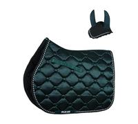 Gallop Shop General Purpose Saddle Pad & Bonnet Sets - Colorful & Comfortable (Dark Green, Cob/Pony)
