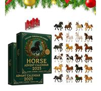 Gallop Through December - Horse Advent Calendar 2025,Christmas Countdown Calendar with 24 Unique Horses Figurines,Fun Equestrian 24 Days Christmas Countdown,for Hors-e Lovers & Equestrians (2PCS)