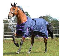Gallop Equestrian Trojan Lite Standard Neck Turnout Rug in Blue, Size 6FT9, Lightweight | Charlies