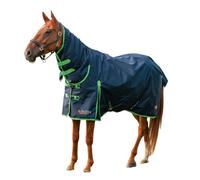 Gallop Trojan Fixed Neck Duraproof Lightweight Horse Combo Turnout Rug Navy (6 3")