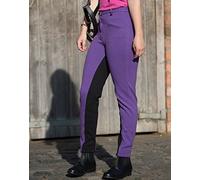 Gallop Women Two Tone Jodhpurs - Purple/Black, Size 38