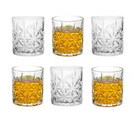 Galloping Horse 6 Whiskey Tumblers Crystal Effect Whisky Glasses Short Glasses 320ml Cocktail Water Juice Glasses Gin & Tonic Drinking Tumblers Lead Free