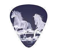 Galloping Horse Guitar Plectrums 12 Pieces Set - Comfortable In The Hand With Smooth Edges Three Thicknesses To Match