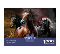 Galloping Horse Jigsaw Puzzle 1000 Piece Jigsaw Puzzle Sturdy Paper Adult Suitable Dynamic Art Style Home Decor Gift Family Fun 52x38cm/1000pcs