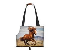 Galloping Horse Printed pet Shoulder Bag, Suitable for Small Dogs and Cats, Shopping and Travel Dual-Purpose Bag