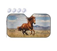 Galloping Horse Small Car Windshield Sunshade - Quick Cooling in The car in Summer, Portable Storage Sunshade