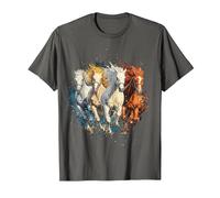 Galloping Horses Horse Riding on Horseback Girl T-Shirt, Men, Asphalt Grey, 4X-Large