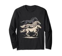 Galloping Horses Trio Western Mustang Spirit Long Sleeve T-Shirt