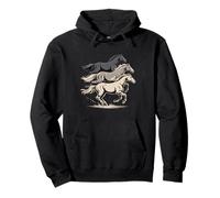 Galloping Horses Trio Western Mustang Spirit Pullover Hoodie