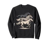 Galloping Horses Trio Western Mustang Spirit Sweatshirt