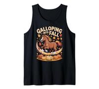 Galloping Into Fall Horse Friend Autumn Leaves Tank Top