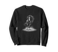 Galloping monochrome wild horse 90s Vintage washed out Sweatshirt