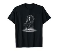 Galloping Monochrome Wild Horse 90s Vintage Washed Out T-Shirt