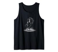 Galloping Monochrome Wild Horse 90s Vintage Washed Out Tank Top