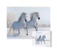 Galloping Rare Spotted Horses,500 Pieces Wooden Jigsaw Family Game Jigsaw Puzzles for Adults Teens Home Decor