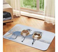 Galloping Rare Spotted Horses,Waterproof Pet Feeding Mat,PU Leather Placemats for Cat Dog Water Bowl,Food Mats,30x45cm