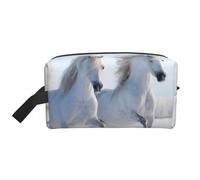 Galloping Rare Spotted HorsesLarge Capacity Cosmetic Organizer,Travel Makeup Bag for Women