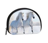 Galloping Rare Spotted HorsesSmall Makeup Sanitary Napkin Storage Bag,Women's Cosmetic Coin Purse