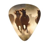 Galloping Running Horses Printed Guitar Picks 12-Piece Set - Comfortable, Versatile Plectrum for All Guitar Styles & Players