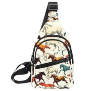 Galloping Wild Horses (1) Crossbody Sling Backpack Sling Bag Travel Hiking Chest Bag Daypack