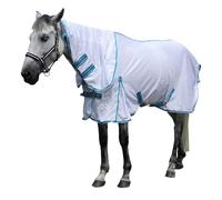 Gallopof Horse Fly Sheet with Detachable Neck Cover, Maximum Airflow Breathable Open Weave Mesh for Hot Weather, Anti-Rub Comfort, 65% UV Protection, Cool Summer Sheet for Pasture & Barn White 78