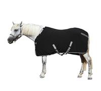 Gallopoff Horse Fleece Cooler Blanket, 300 g/m², Breathable, Sweat-Absorbing & Quick Drying, Ideal After Training, Washing, in the Stable & Transport, Black, 150 cm